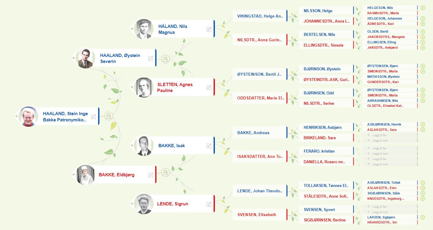 Legg til foreldre til en person fra Oversiktsskjemaet