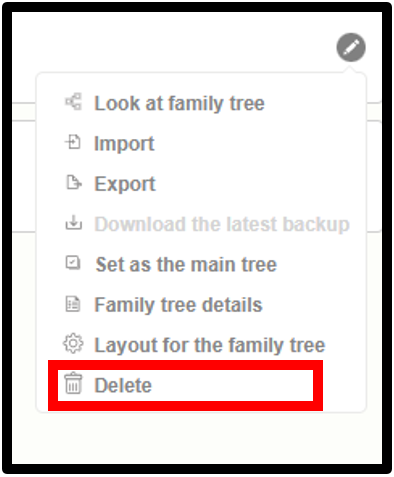 Delete Family Tree