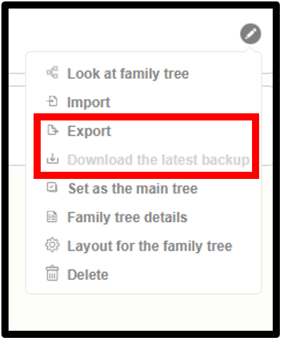 Export Family Tree